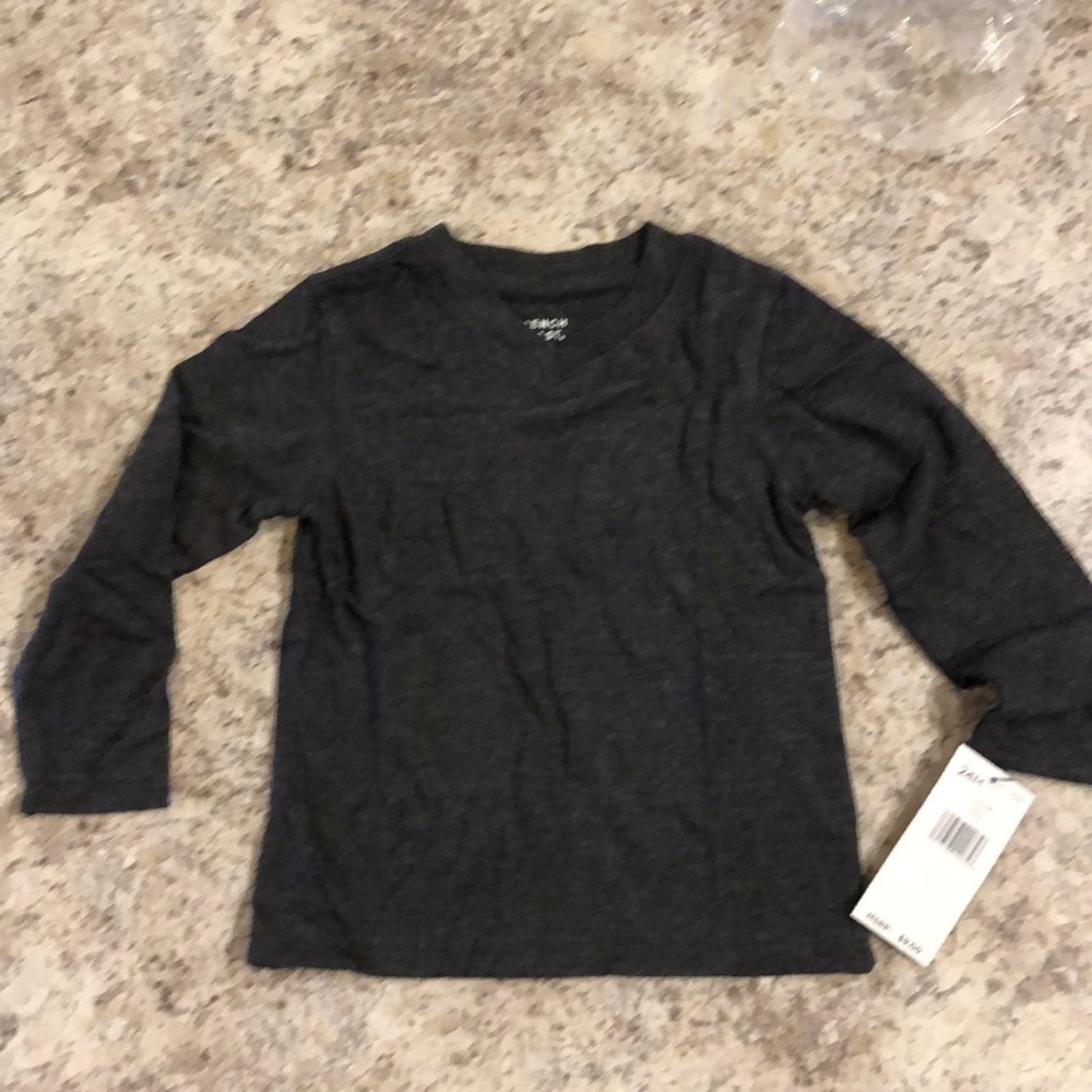 NWT French Toast long sleeve V neck t shirt. 24 months. Charcoal